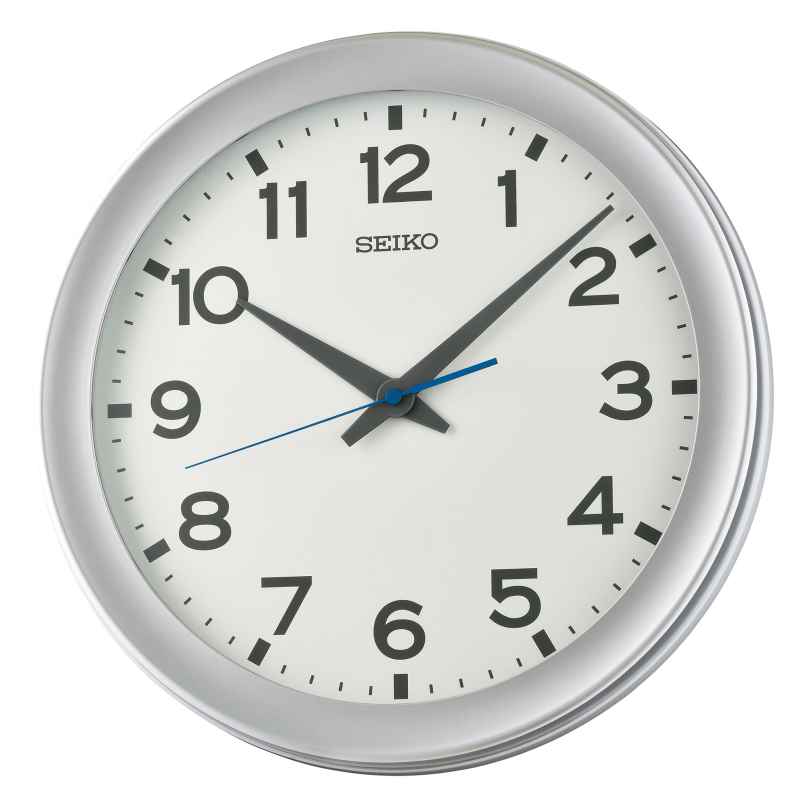 Seiko QXA835S Wanduhr Quarz Silberfarben Gut Ablesbar 4517228841415