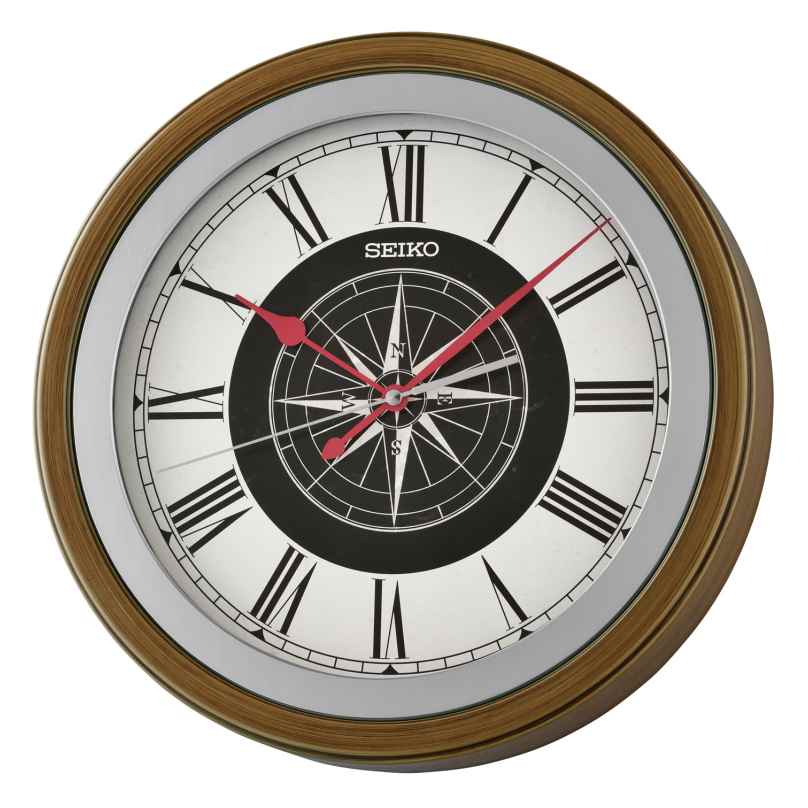 Seiko QXA844B Wanduhr Quarz mit Leisegang Holzoptik 4517288700332