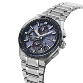 Seiko SSH175J1 Astron GPS Solar Herrenuhr Chronograph Titan/Blau