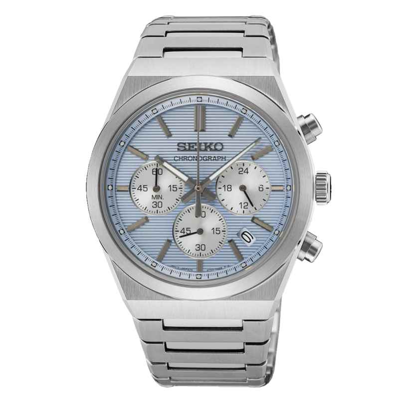 Seiko SSB459P1 Men's Watch Chronograph Steel/Light Blue 4954628255846