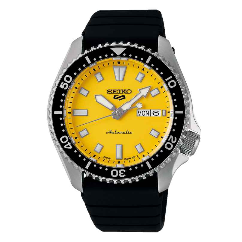 Seiko SRPL87K1 5 Sports Men's Watch Automatic Black/Yellow 4954628256034