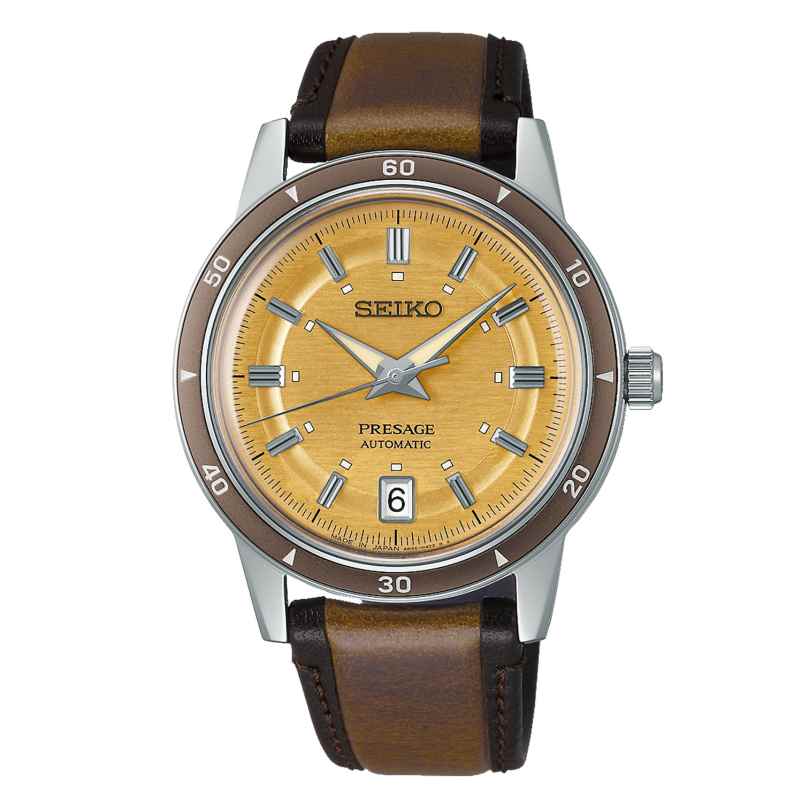 Seiko SRPL75J1 Presage Style 60's Herren-Armbanduhr Automatik Braun 4954628255839