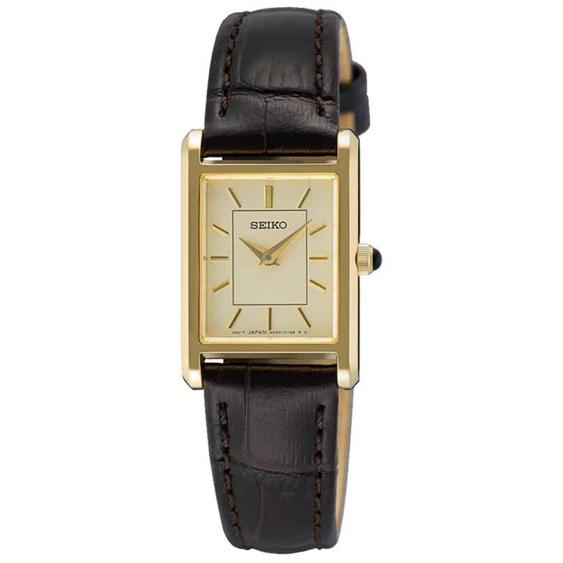 Seiko SWR110P1 Women's Watch Quartz with Leather Strap Gold Tone 4954628256171