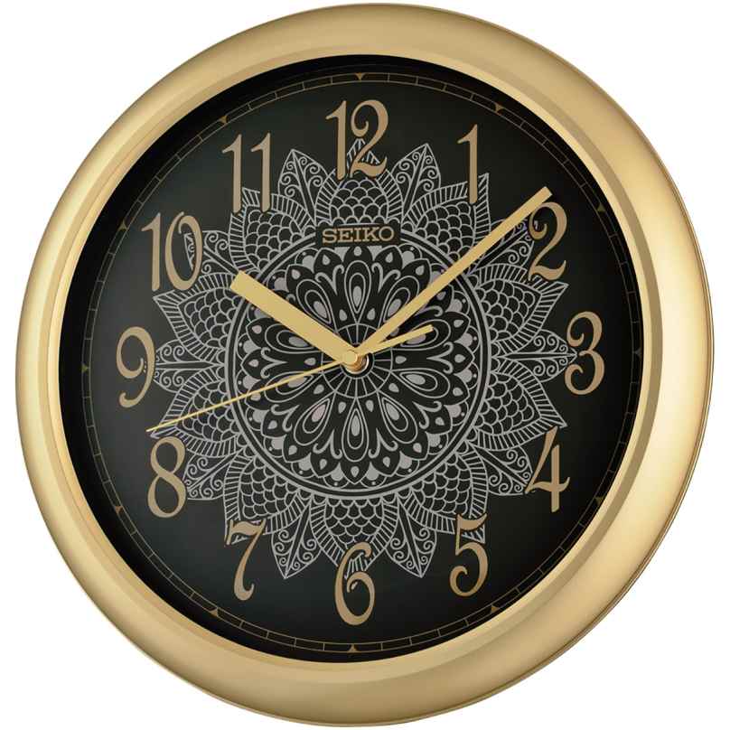 Seiko QHA018G Wanduhr Quarz Goldfarben/Schwarz 4517288701827