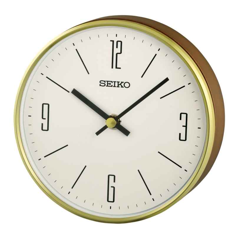 Seiko QXG158G Tischuhr Holz/Goldfarben 4517228841613
