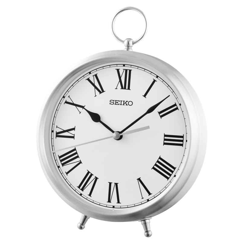 Seiko QXG155S Tischuhr Silberfarben/Weiß 4517228841668