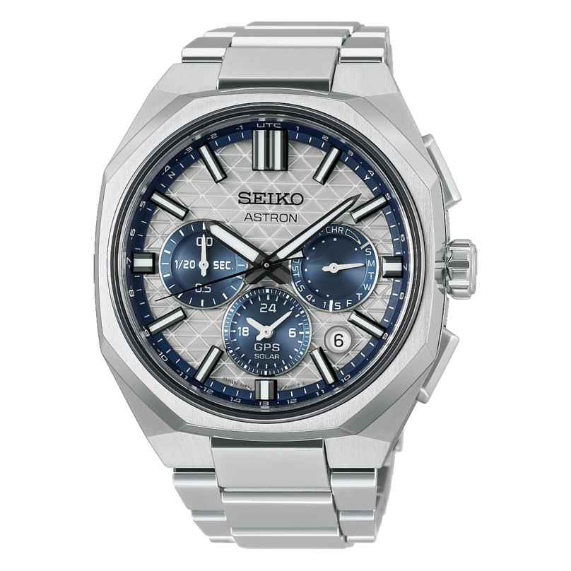 Seiko HAB004J1 Astron GPS Herren-Solaruhr Chronograph Titan/Blau LE 4954628258359