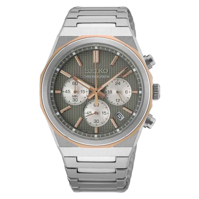 Seiko HGK002P1 Herrenuhr Chronograph Quarz Zweifarbig/Grau 4954628259462