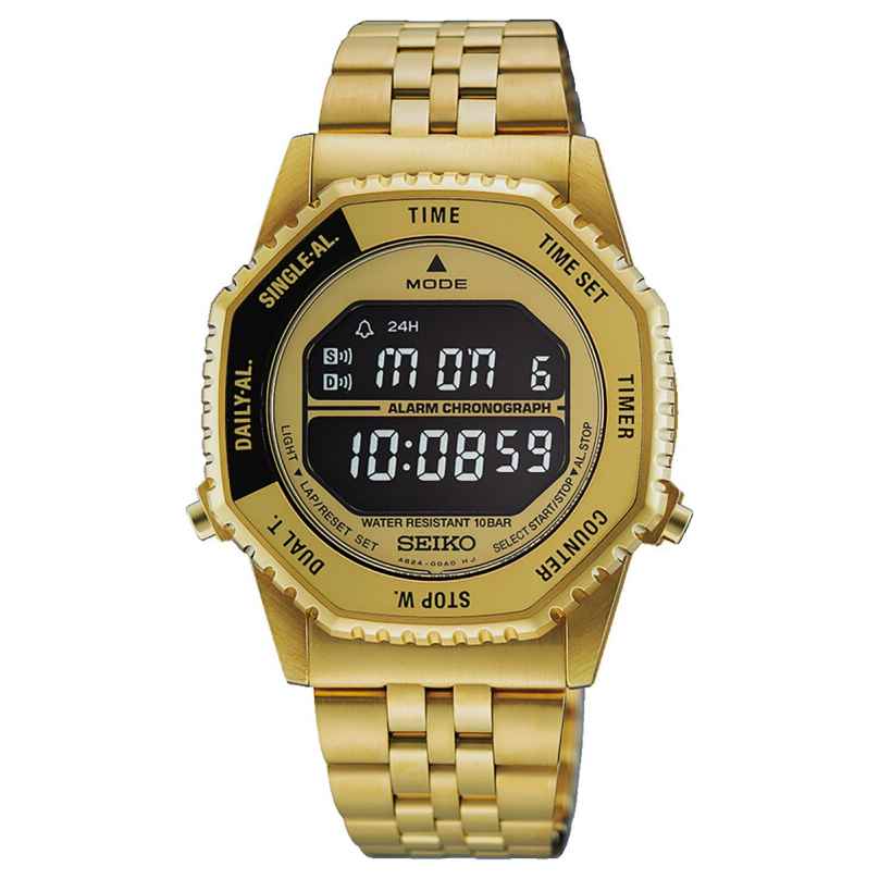 Seiko HFL003P1 Unisex Digitaluhr Chronograph Rotocall Goldfarben 4954628259493