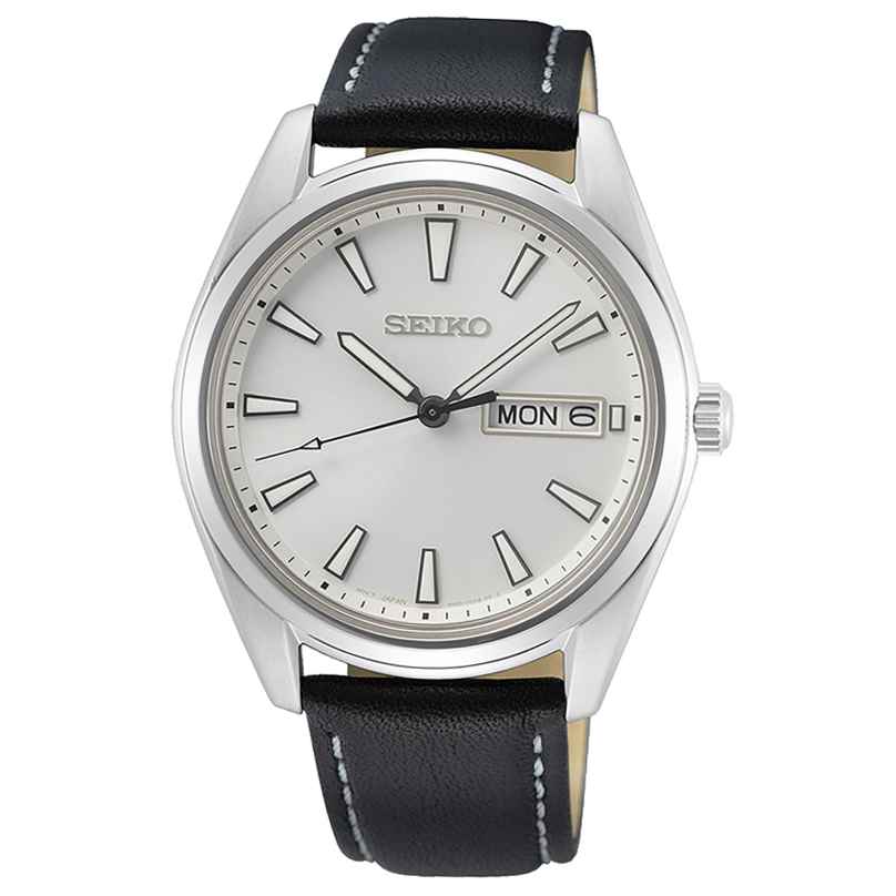 Seiko SUR447P1 Men´s Wristwatch with Leather Strap Black 4954628240767