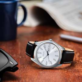 Seiko SUR447P1 Men´s Wristwatch with Leather Strap Black