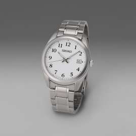 Seiko SUR459P1 Men's Watch with Sapphire Crystal Steel/White