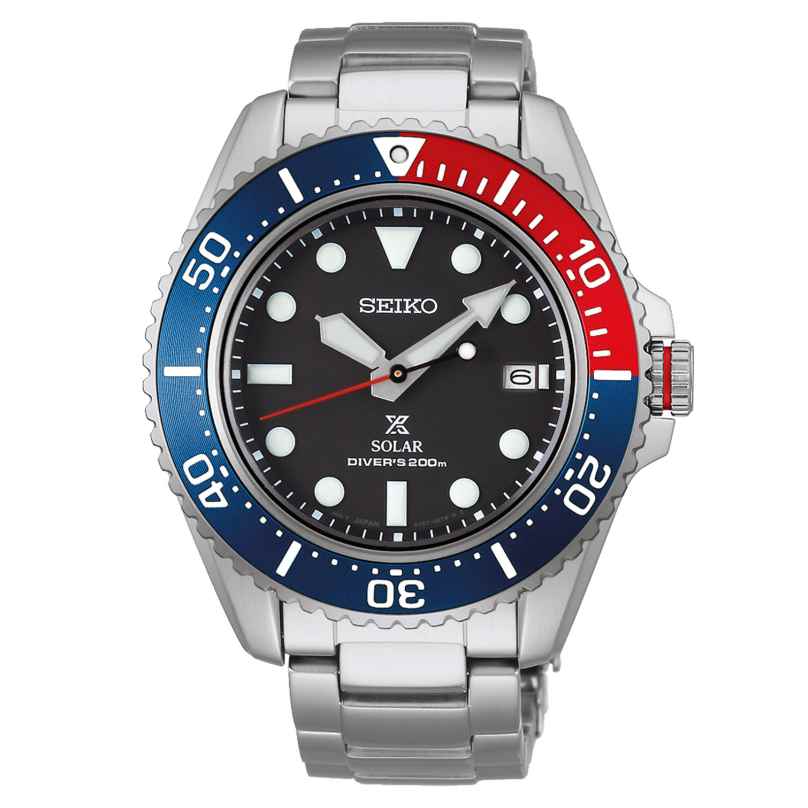 Seiko SNE591P1 Prospex Sea Men's Watch Solar Diving Watch Blue/Red 4954628246769