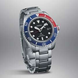 Seiko SNE591P1 Prospex Sea Men's Watch Solar Diving Watch Blue/Red
