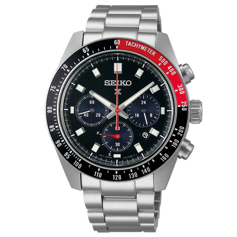 Seiko SSC915P1 Prospex Speedtimer Herren-Armbanduhr Solar Schwarz/Rot 4954628248909