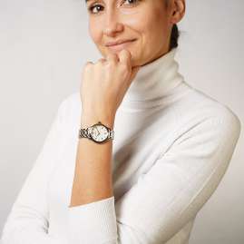 Seiko SRZ540P1 Damen-Armbanduhr Bicolor mit Diamanten