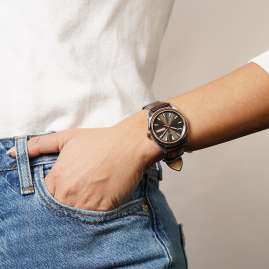 Seiko SUR452P1 Armbanduhr mit Saphirglas Braun/Anthrazit