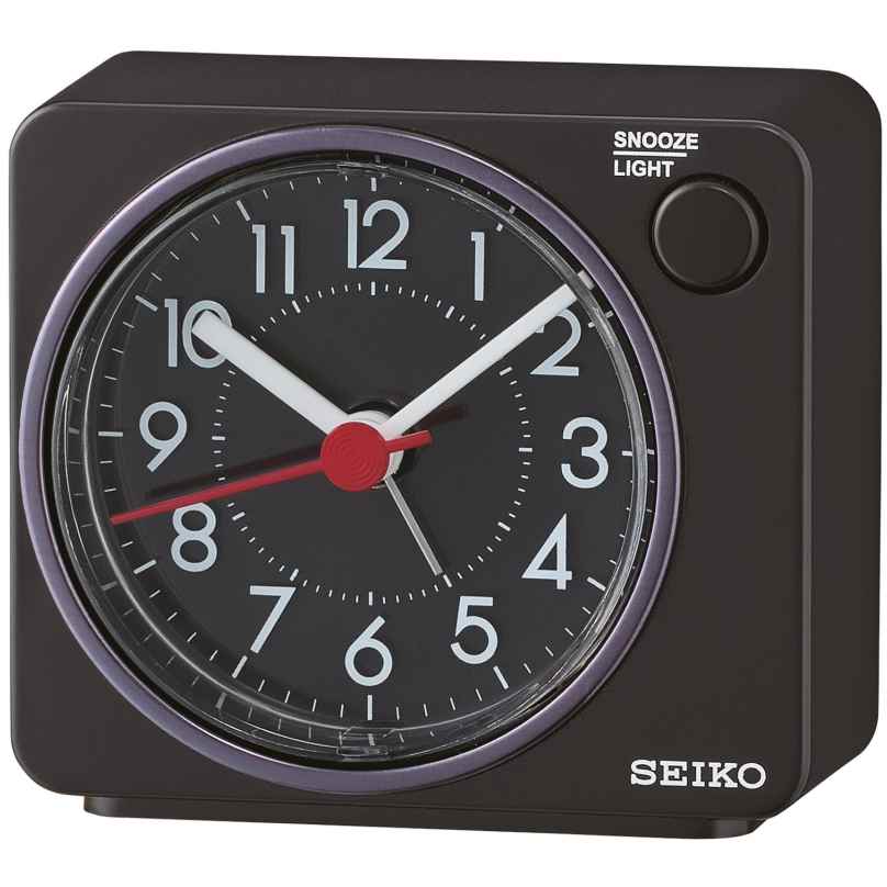 Seiko QHE100K Travel Alarm Clock Quartz Black 4517228834608
