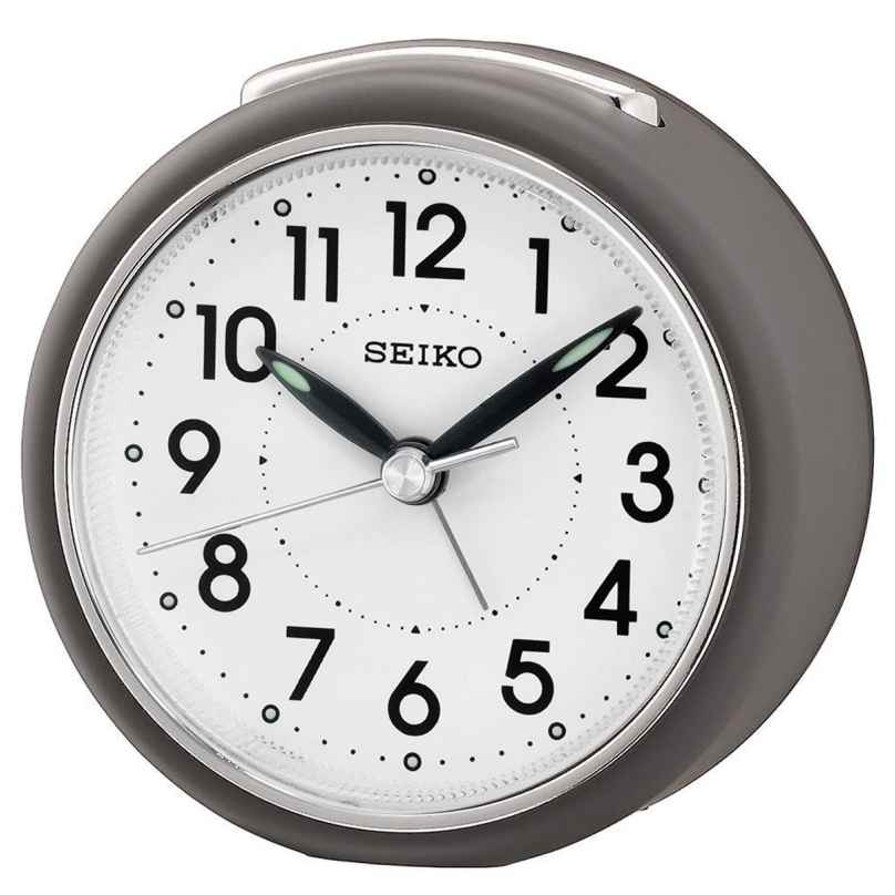 Seiko QHE125N Alarm Clock with Silent Movement Grey 4517228836060