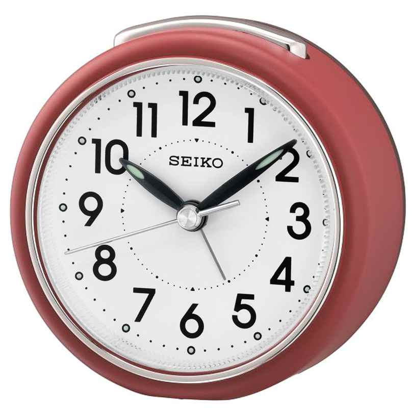 Seiko QHE125R Alarm Clock with Silent Movement Red 4517228836077