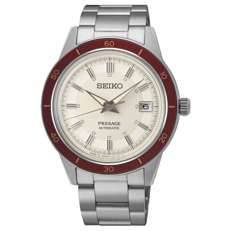 Seiko SRPH93J1 Presage Automatic Men's Watch Cream/Red 4954628245830