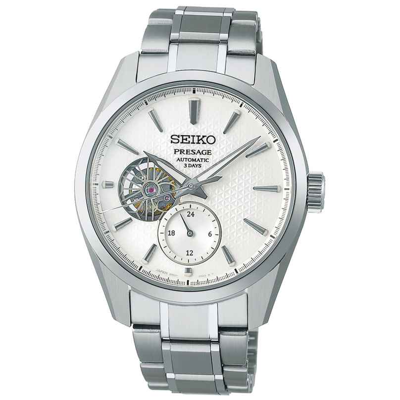 Seiko SPB415J1 Presage Men's Automatic Watch Sharp Edged Steel/White 4954628250476