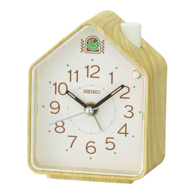 Seiko QHP011A Alarm Clock with Bird Sounds Marbled Light Brown 4517228839047