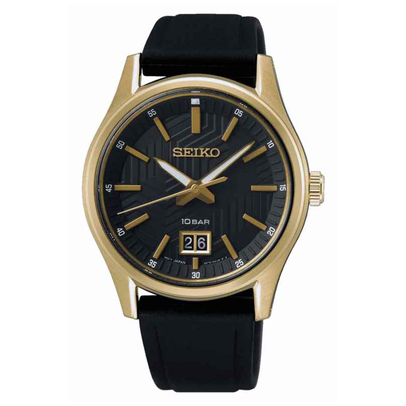 Seiko SUR560P1 Men's Quartz Watch Black/Gold Tone with Sapphire Crystal 4954628251824