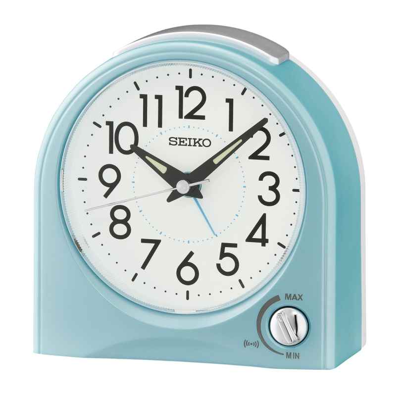 Seiko QHE204L Quartz Alarm Clock Light Blue 4517228840906