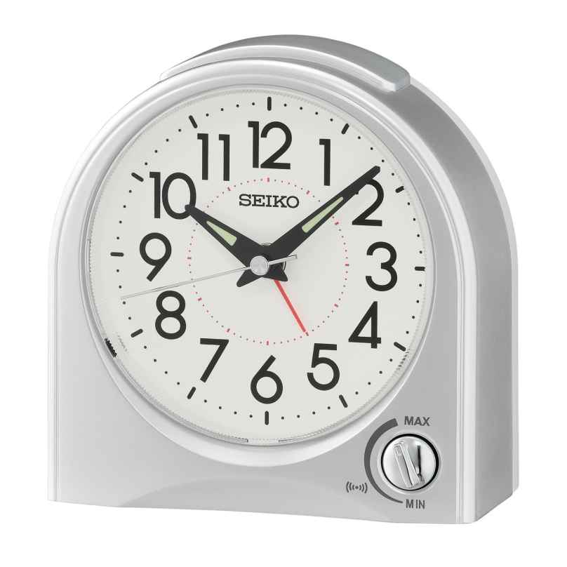 Seiko QHE204S Quartz Alarm Clock Silver Tone 4517228840913