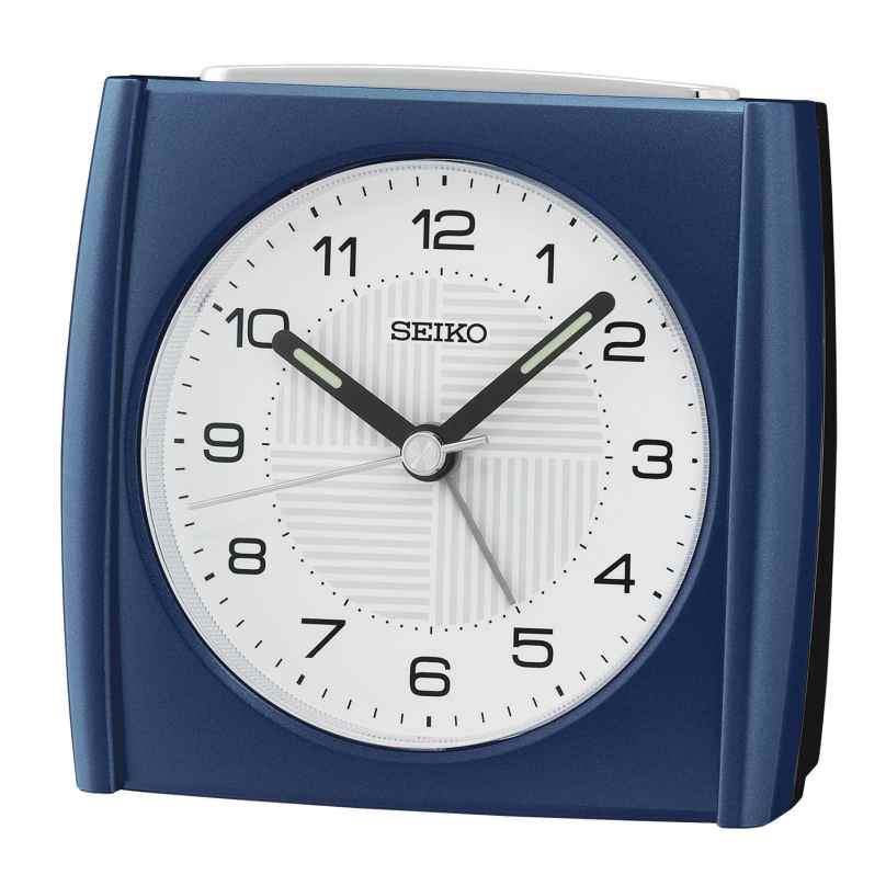 Seiko QHE205L Alarm Clock Quartz Small Blue 4517228840852