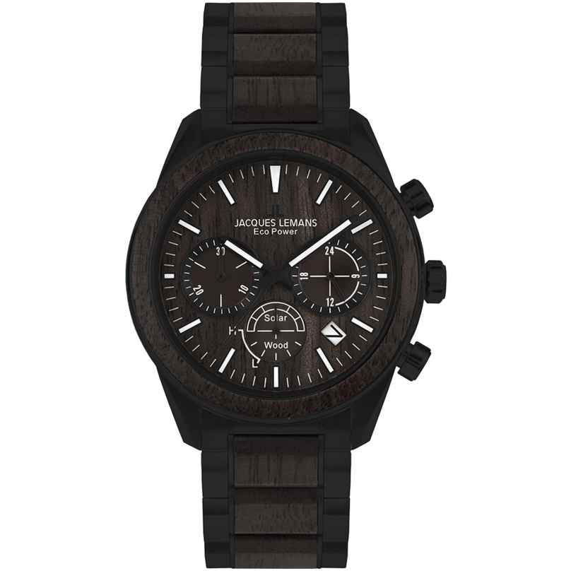 Jacques Lemans 1-2115M Eco-Power Men's Watch Solar Chronograph Black 4040662163459