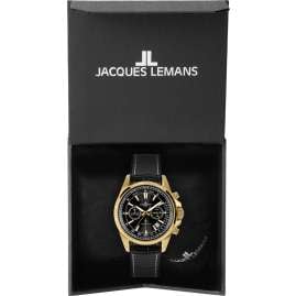 Jacques Lemans 1-2117E Men's Watch Chronograph Liverpool Black/Gold Tone
