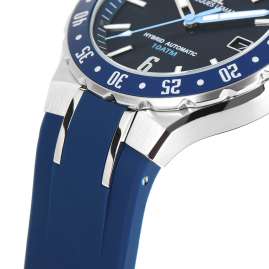 Jacques Lemans 1-2109C Men´s Wristwatch Hybromatic with Silicone Strap Blue