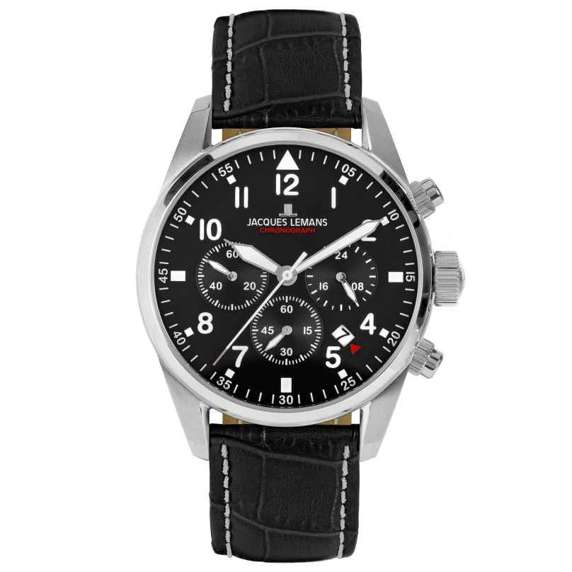 Jacques Lemans 42-2A Men's Watch Chronograph Barcelona Black 4040662170549