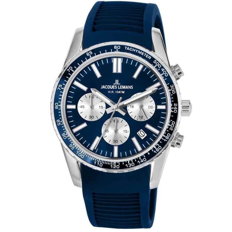 Jacques Lemans 1-2059C Armbanduhr Chronograph Liverpool Blau Ø 39 mm 4040662144106