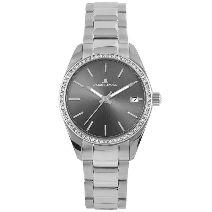 Jacques Lemans 1-2085.1E Damenuhr Derby Edelstahl/Grau 4040662184461