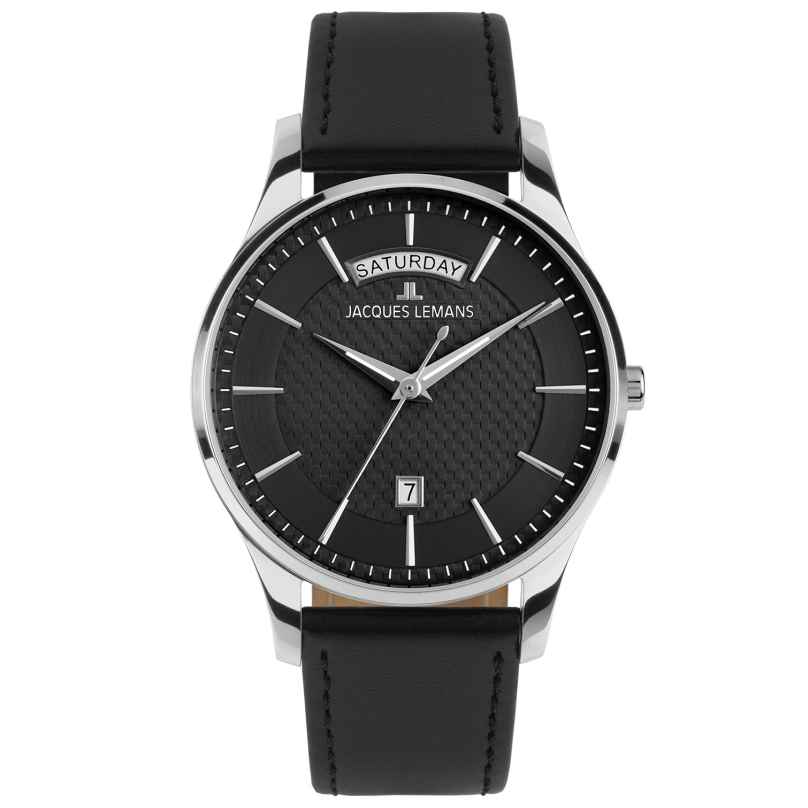 Jacques Lemans 1-2193A Men's Watch London with Black Leather Strap 4040662184133