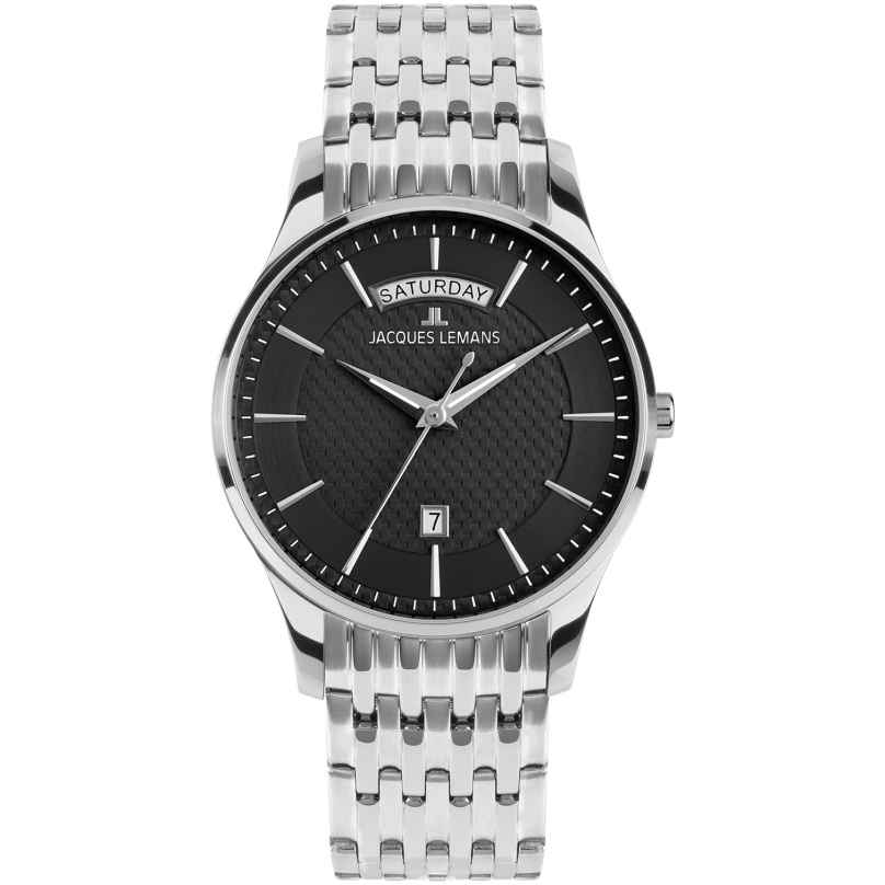Jacques Lemans 1-2193F Men's Watch London Quartz Steel/Black 4040662184188