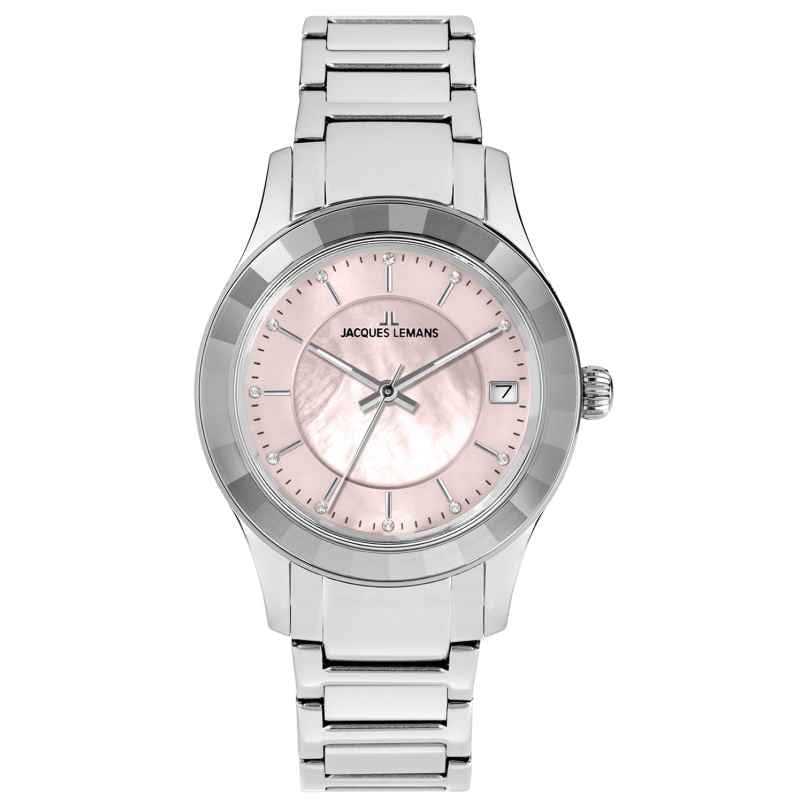 Jacques Lemans 1-2194D Damenuhr Venice Edelstahl/Perlmutt Rosa 4040662183945