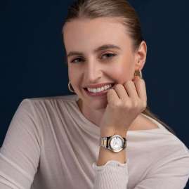 Jacques Lemans 1-2194F Damen-Armbanduhr Venice Zweifarbig
