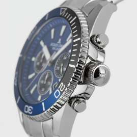 Jacques Lemans 1-2206H Men's Watch for Divers Chronograph Steel/Blue