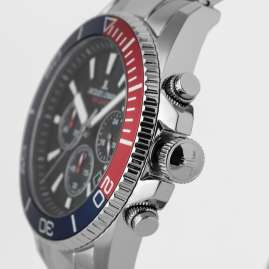 Jacques Lemans 1-2206J Men's Watch for Divers Chronograph Steel/Black