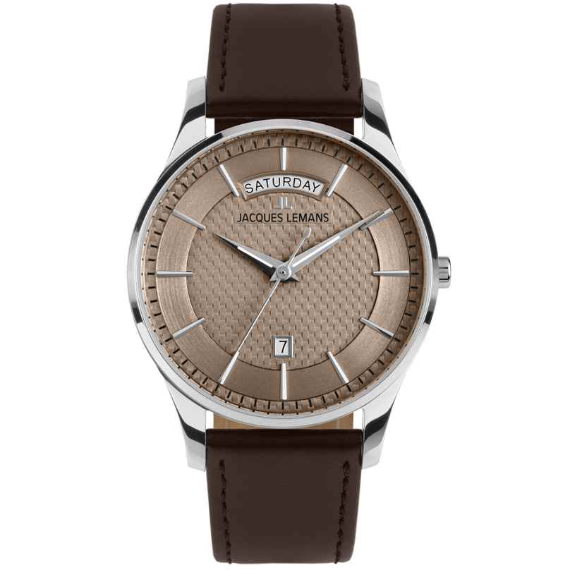 Jacques Lemans 1-2193K Herrenuhr London Quarz Dunkelbraun/Mokka 4040662186434