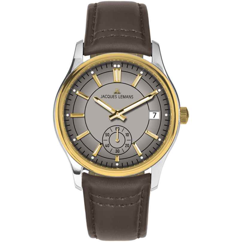 Jacques Lemans 1-2197M Men's Wristwatch Derby Brown/Grey 4040662188711