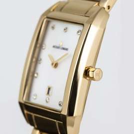 Jacques Lemans 1-2189.1I Damenuhr Quarz Torino Rechteckig Goldfarben/Perlmutt