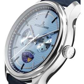 Jacques Lemans 1-2213F Herren-Armbanduhr Derby mit Mondphase Blau