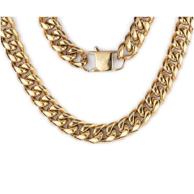 Jacques Lemans S-K165B55 Men's Curb Chain Necklace Gold Tone 55 cm 4040662172895