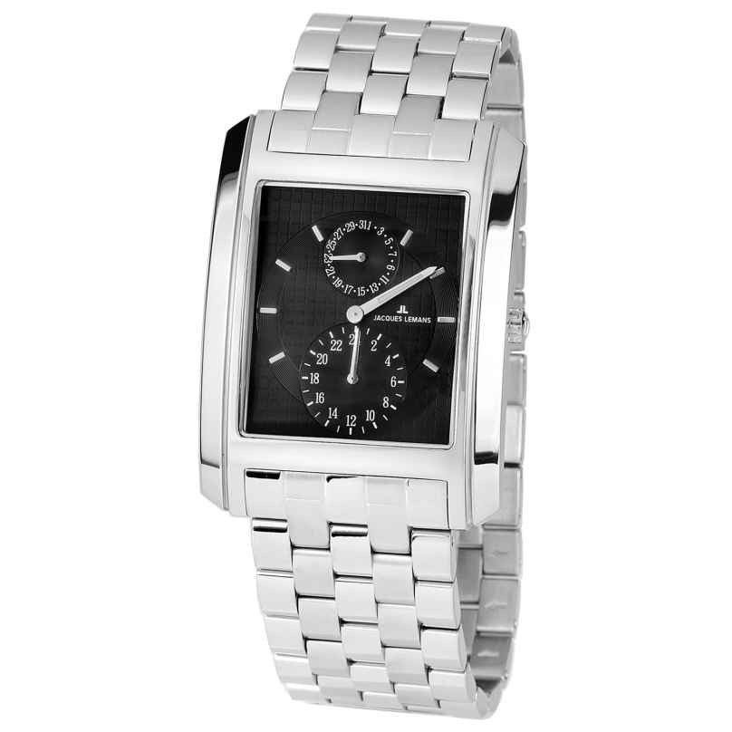 Jacques Lemans 1-1394D Men's Watch Multifunction Steel/Black 4040662091103