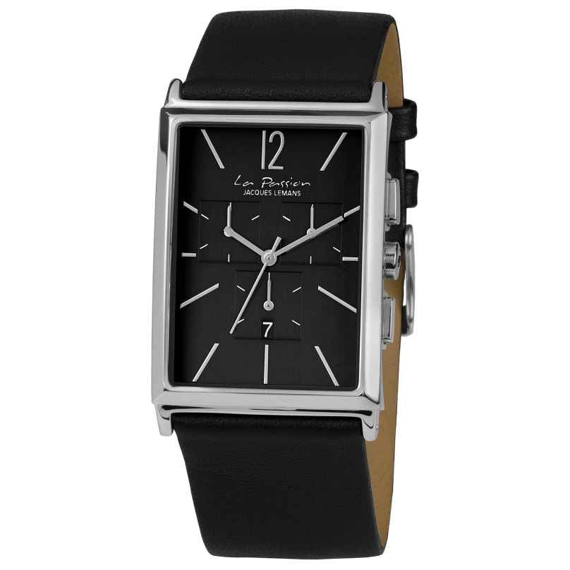 Jacques Lemans LP-127A Men's Wristwatch Chronograph Black 4040662130703